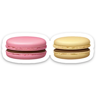 2 Macarons one in pink and one in beige sticker