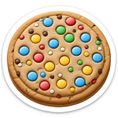 cookie with colorful toppings, simplified, clear, emoji-like sticker