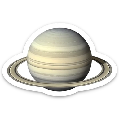 Saturn planet in greyscale colors, grey tones only sticker