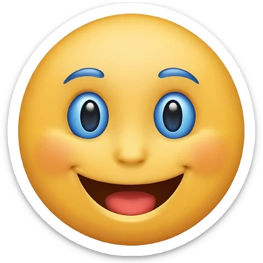 A silly blue emoji sticker