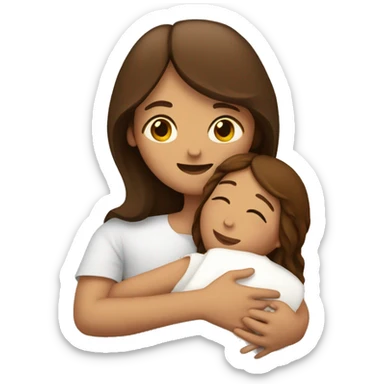 girl with brown hair hugging jesus christ sticker