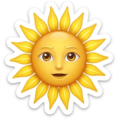 A large, bright sun, with an intense yellow center and golden rays surrounding it, illuminated and vibrant. Take your eyes and mouth away.Faceless  sticker