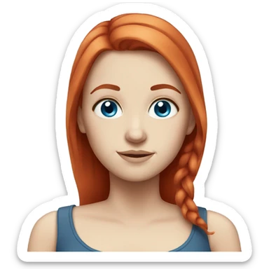 White Girl with red hair and blue eyes  sticker