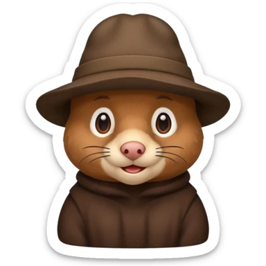 mole wearing a hat sticker