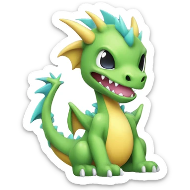 Kawaii Edgy Bright Dragon Pokémon Fakemon sticker