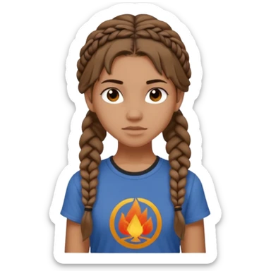 Black Annabeth Chase with brown hair in tiny braids in a half up half down sticker