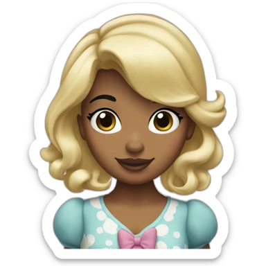 Minnie Mouse girl with blonde hair sticker