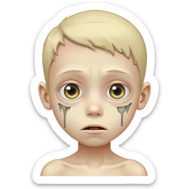 criança com corpo extremamente desnutrido sticker