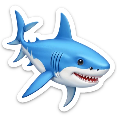 Tiburón con tenis azules sticker