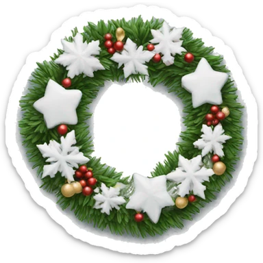 White christmas wreath  sticker