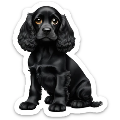 Black cocker spaniel 5 months old  sticker