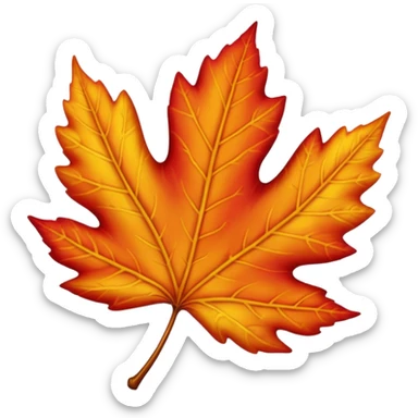 LEAF Falling FROM  tree with beautiful autumn colors, sticker