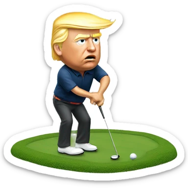Donald trump golfing  sticker