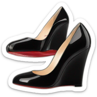 WEDGE heel LOUBOUTIN black PATENT sticker