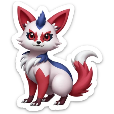 Absol-Noibat-Zorua-Furret-Zangoose-fusion-animal-Fakémon-hybrid-creature  sticker
