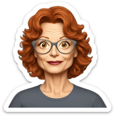 40 year old susan sarandon cartoon wearing tee sticker