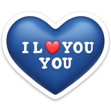 Dark Blue heart with the words I Love You Ry in the middle  sticker