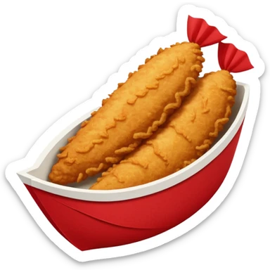 breaded chicken tenders in a red paper food boat  sticker