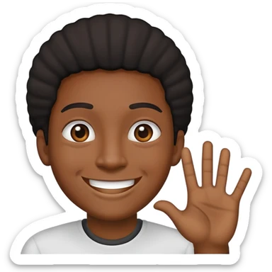 a black person saying hi sticker