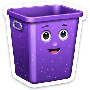 Glitter Purple and Cian  metal rubbish bin office sticker
