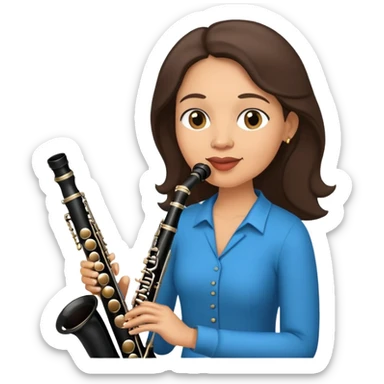 Light skin, brunette  49 year old playing the clarinet sticker