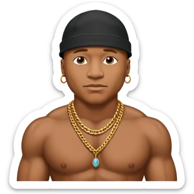 LL Cool J shirtless with necklace sticker
