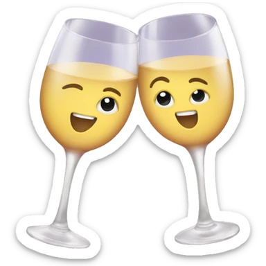 Cute wine glasses making a toast sticker