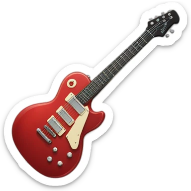 electric red guitar sticker