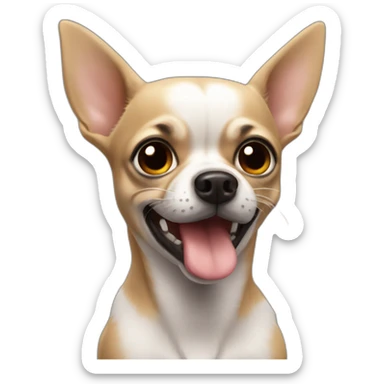 chihuahua NEGRO gritando sticker