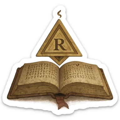 Make the whimsical yellow book with magical runes look old and worn, with a faded cover and vintage details, keeping the background transparent. sticker