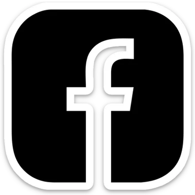 white minimalist Facebook icon, flat, modern, no text, suitable for dark backgrounds sticker