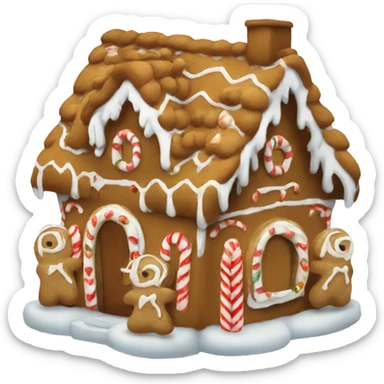 Cosy gingerbread house sticker