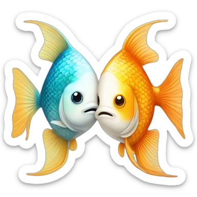 Pisces ying and yang koi fish sticker