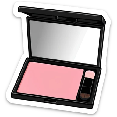 Black square shaped pink blusher compact makeup sticker