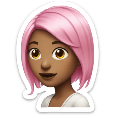 Side short cut pink hair girl arcane  sticker