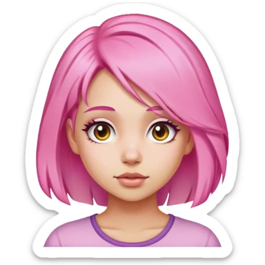 Girl with pink heat  sticker