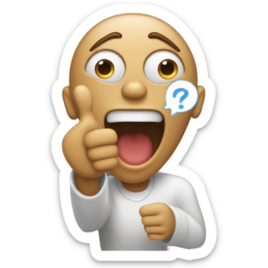 someone projecting their voice saying "boo" with a thumbs do sticker