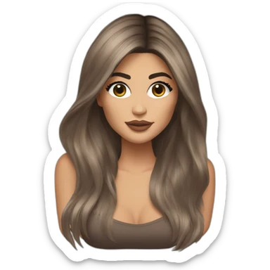 kylie jenner with brown and long hair sticker