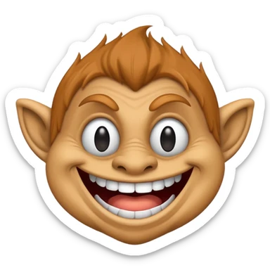 Trolls face sticker