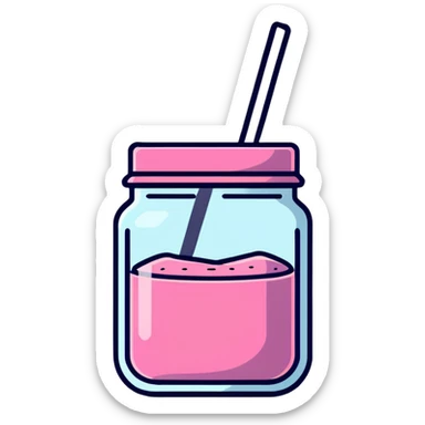 pink smoothie in a jar sticker