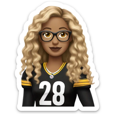 steelers nfl jersey beyonce with blonde brown hair brown glasses sticker