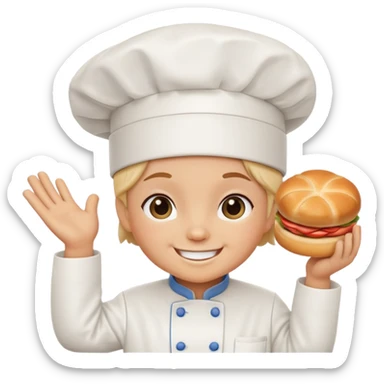 Bimbo bakery mascot character with chef hat sticker