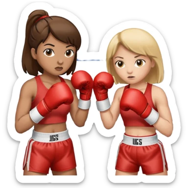 Two girls boxing sticker