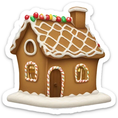 Beige gingerbread house sticker