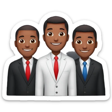 3 black guys in a red elevator  sticker