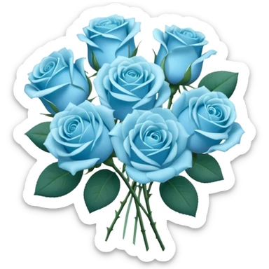 light blue roses arranged in a bouquet sticker