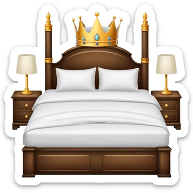 King size bed with comfortable pillows sticker