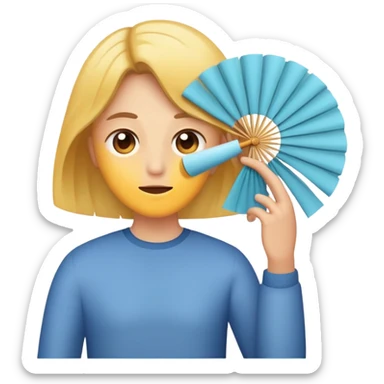 Exhale emoji while fanning  sticker