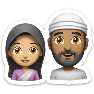 Arab guy with an Asian girl sticker