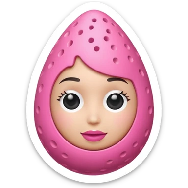 beauty blender, Learn the style of Apple’s iOS system emojis and convert the entire object from the photo into a 3D avatar in that style. Imitate the shape, colors, textures, and characteristic details of the object.  sticker